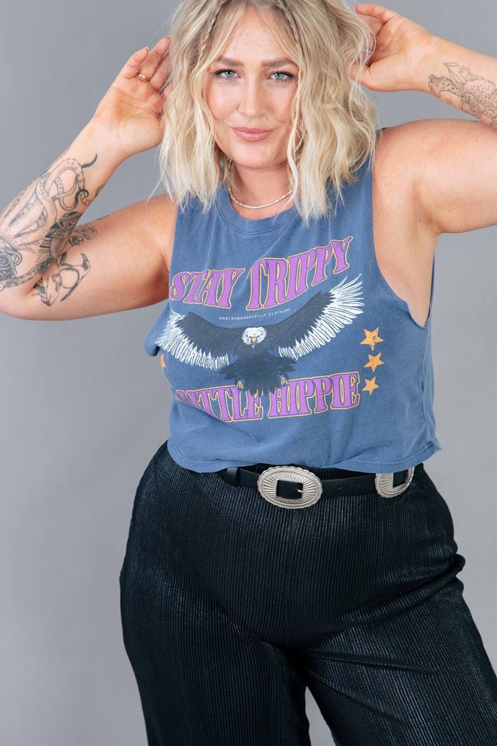 CROPPED REGATA AZUL STAY TRIPPY