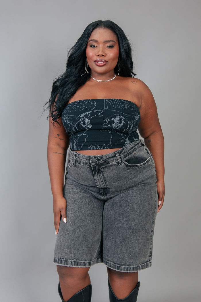 BERMUDA JORTS DE SARJA PRETA