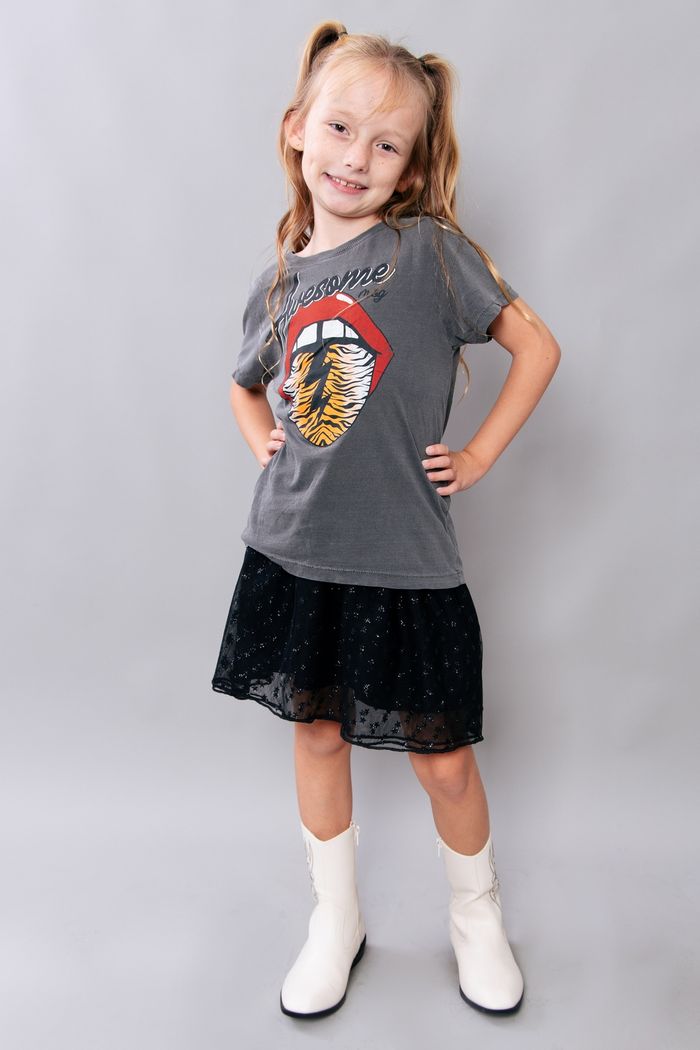 SAIA INFANTIL DE TULE COM ESTRELAS