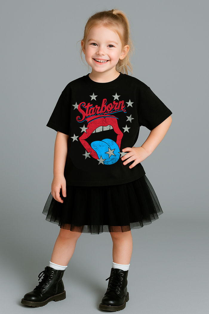 T-SHIRT INFANTIL PRETA STARBORN