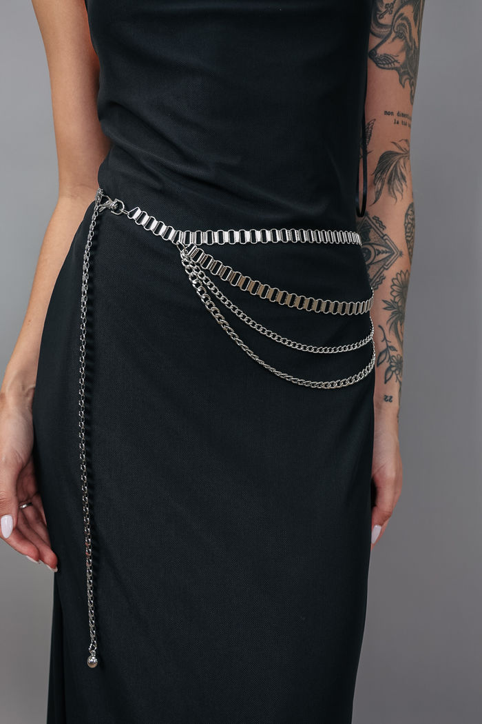 CINTO TRÊS CORRENTES PRATA