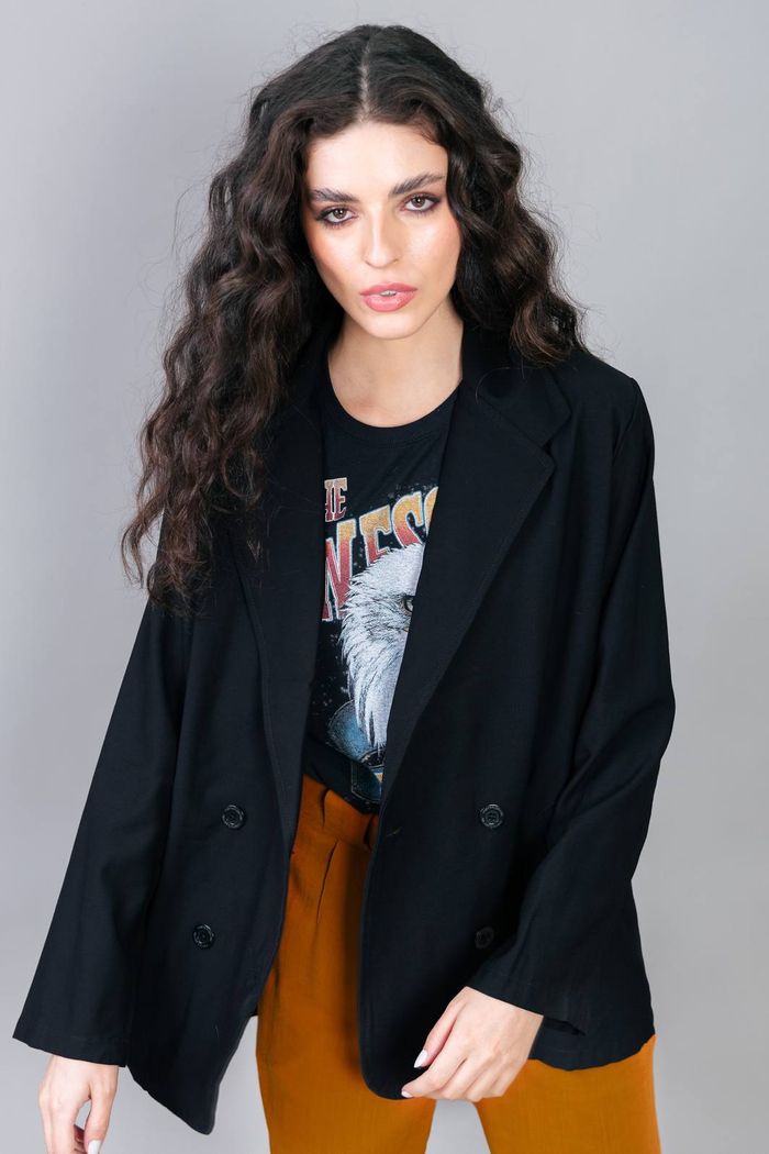 BLAZER PRETO NINA OVERSIZED