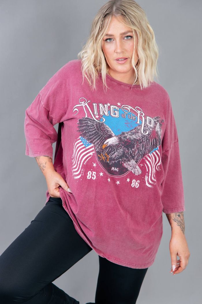 CAMISETA T-SHIRT OVERSIZED BORDÔ KING OF THE ROAD