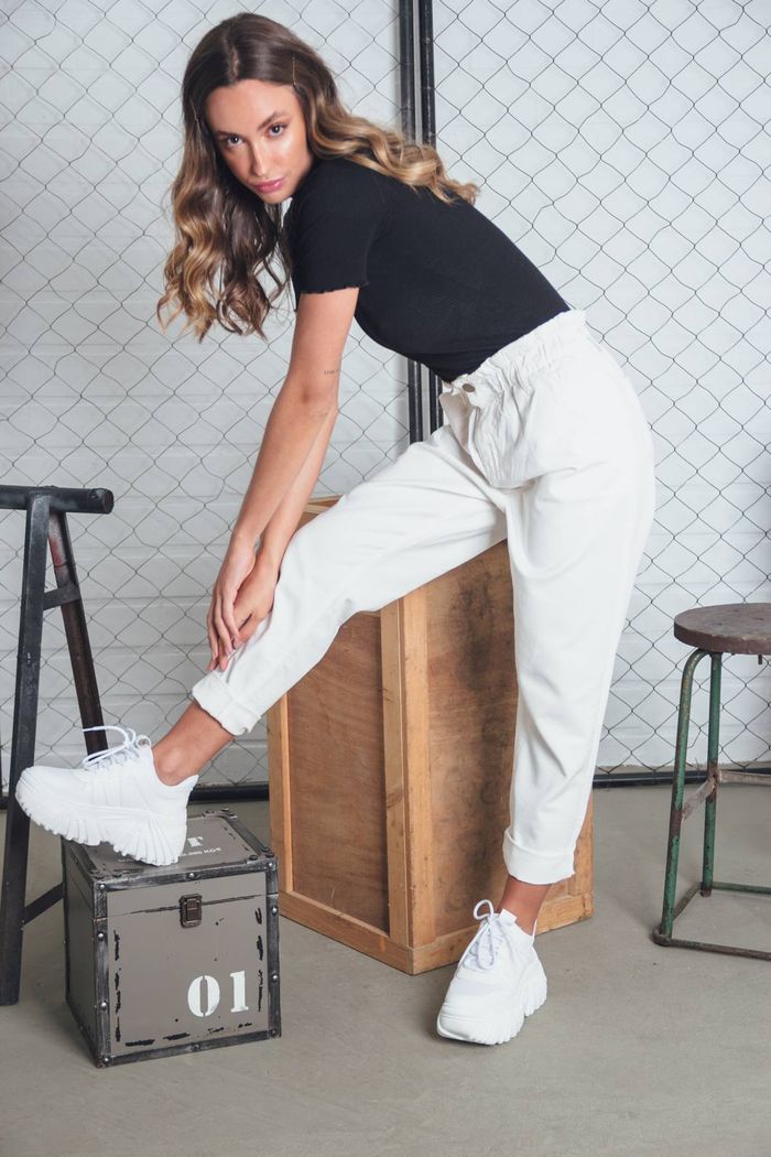 CALÇA SARJA BAGGY OFF WHITE