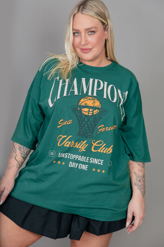 CAMISETA T-SHIRT OVERSIZED VERDE CHAMPIONS