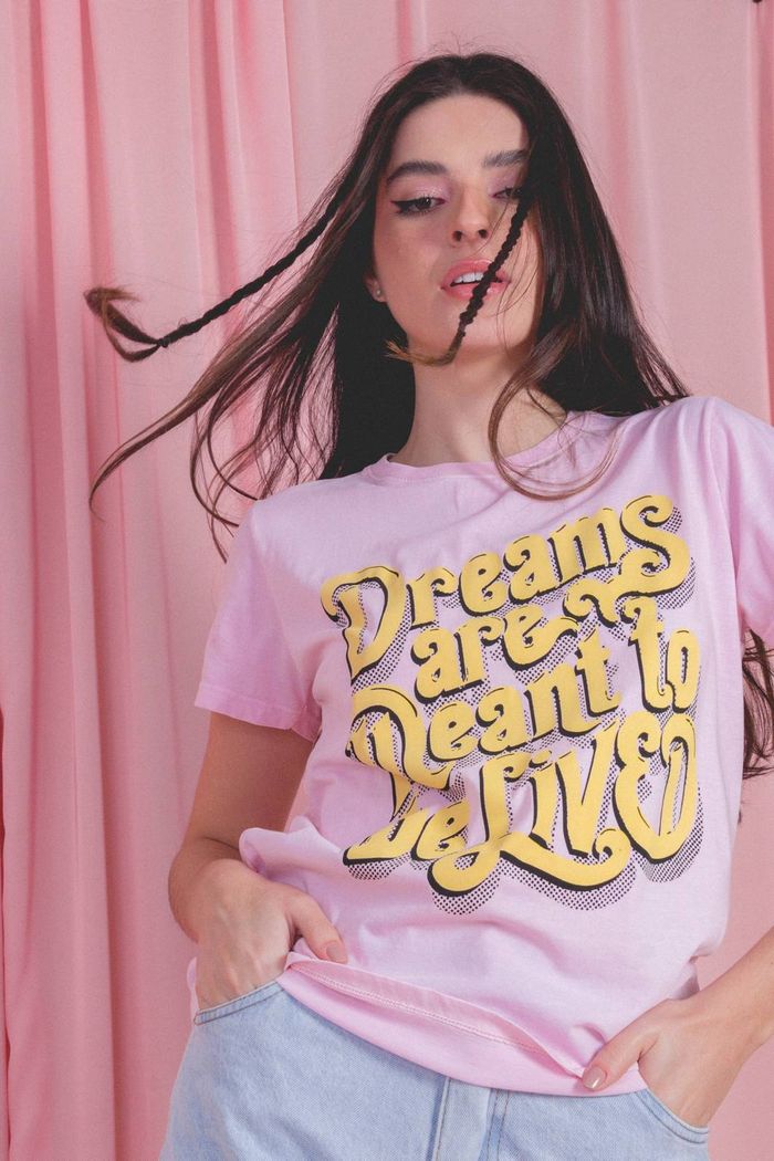 T-SHIRT ROSA CLARO DREAMS