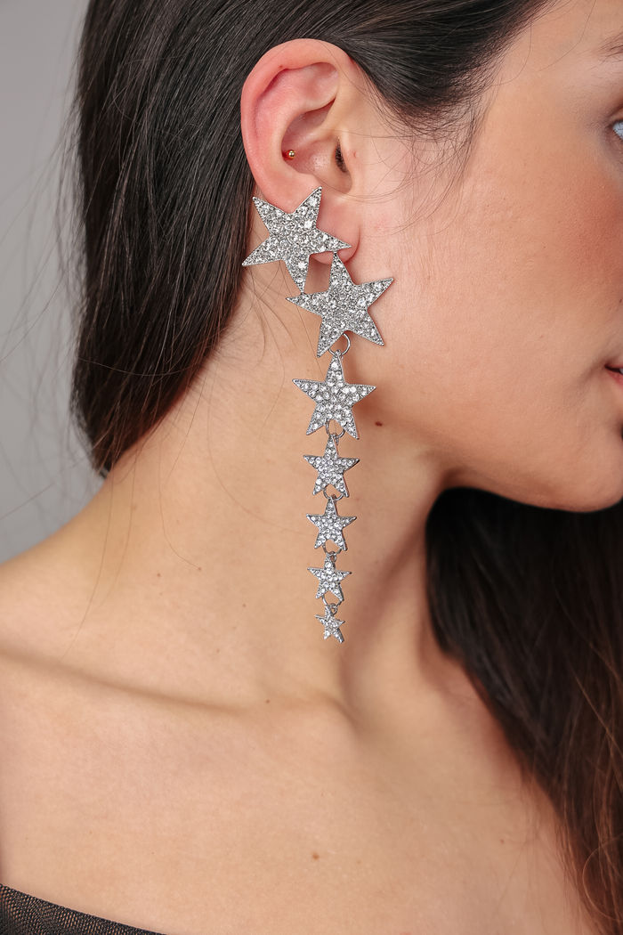 BRINCO ESTRELAS PENDENTES STRASS