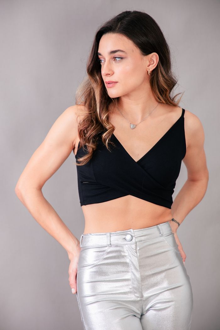 TOP COTTON PRETO COM TRANSPASSE