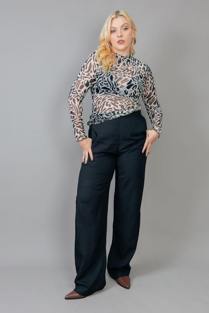 CALÇA RETA ALFAIATARIA PRETA