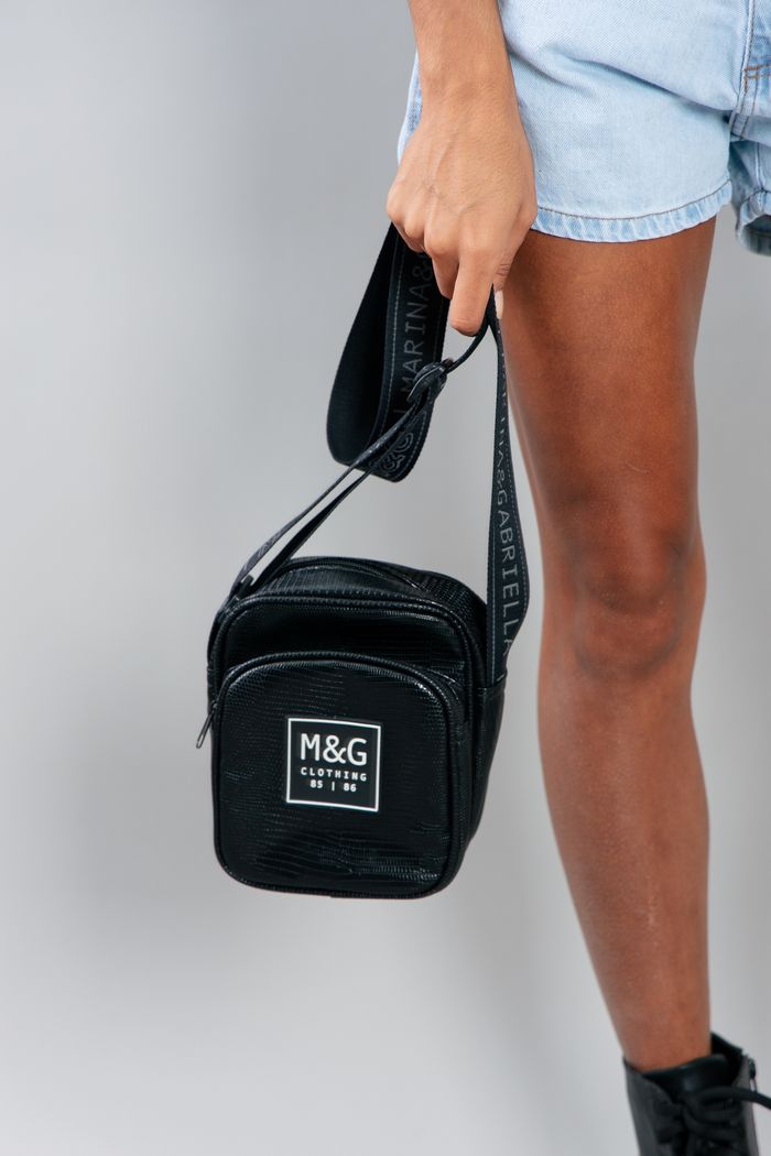 BOLSA SHOULDER BAG DOIS BOLSOS PRETA