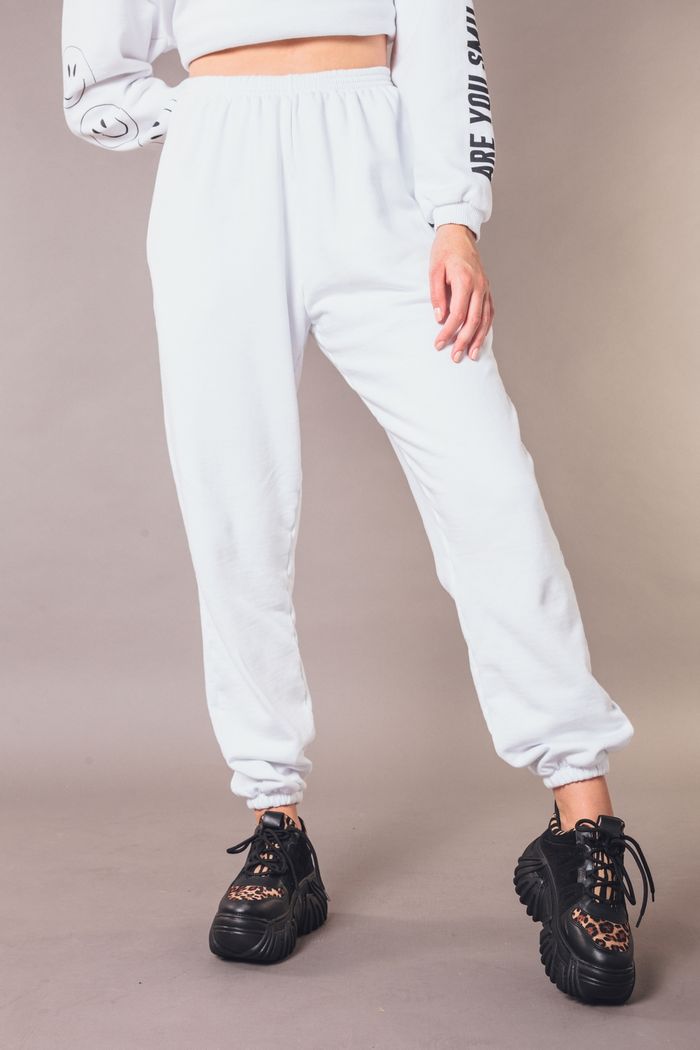 CALÇA DE MOLETOM BRANCA PELUCIADO