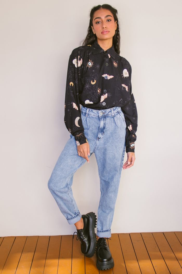 CALÇA JEANS BALLOON