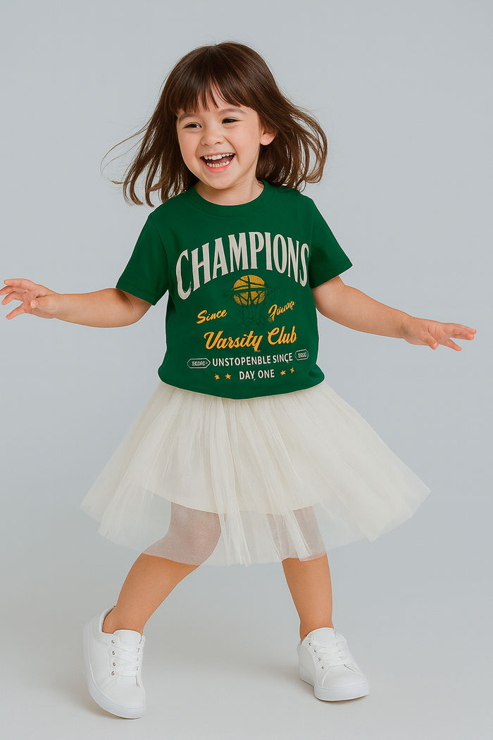 T-SHIRT INFANTIL VERDE CHAMPIONS