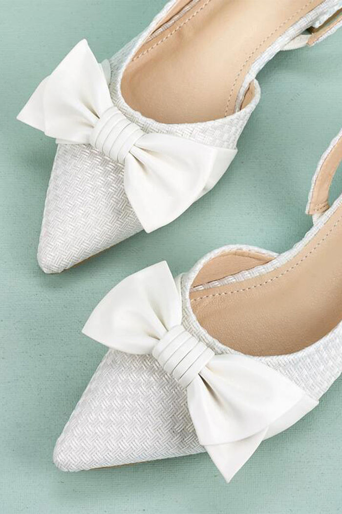 Slingbacks Bow Simples elegante Sapatos baixos