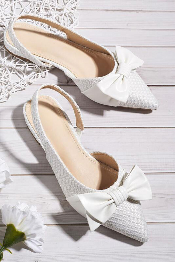 Slingbacks Bow Simples elegante Sapatos baixos