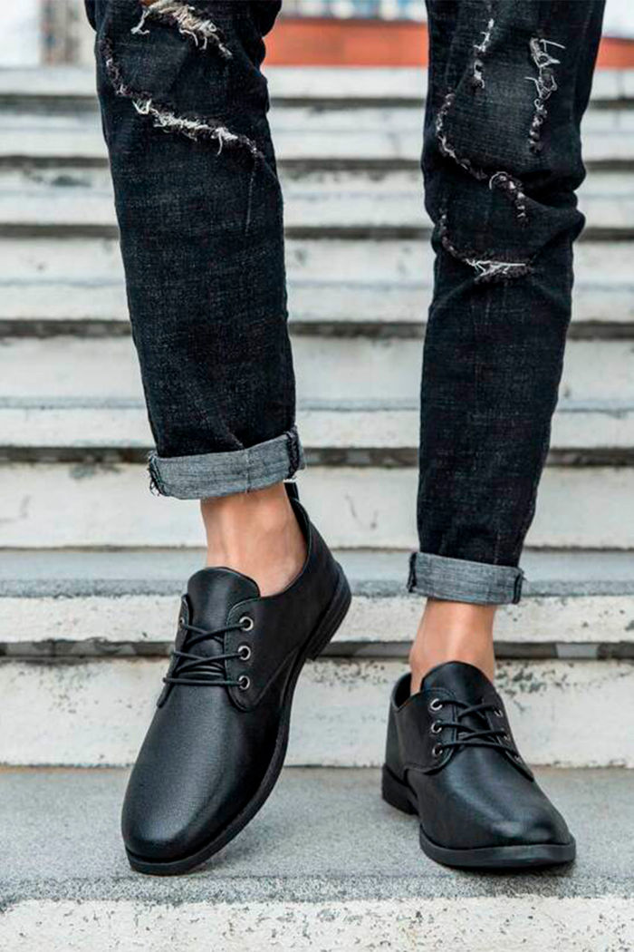 Amarrar Simples Sapatos de couro