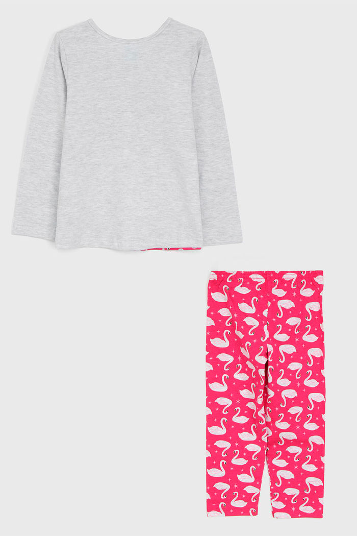 Pijama Kyly Longo Infantil Menina Cinza/Rosa
