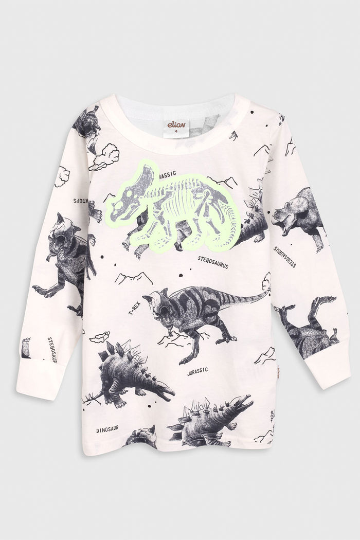 Camiseta Elian Infantil Dinossauro Off-White