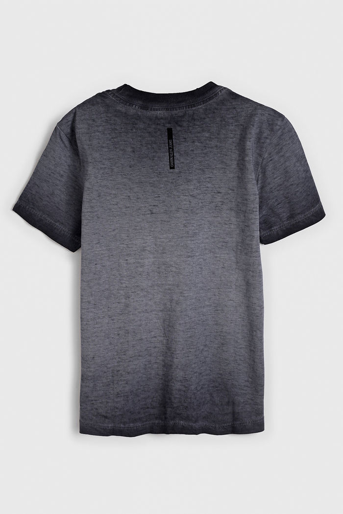 Camiseta Calvin Klein Kids Infantil Estonada Cinza