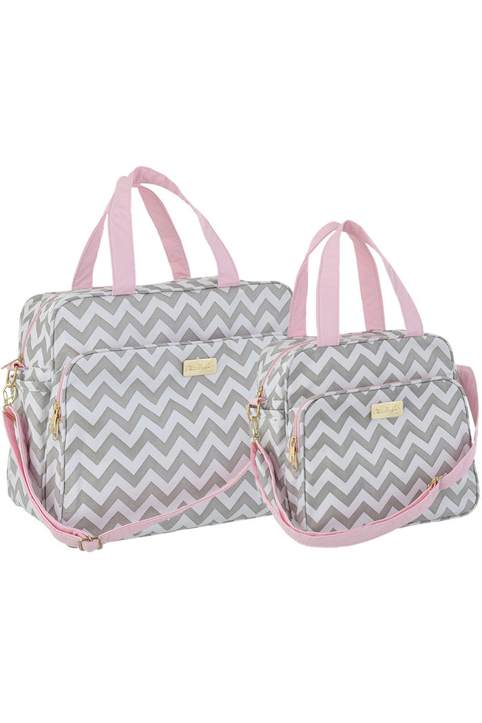 Kit Bolsas Maternidade Grande e Média Plike Baby Chevron
