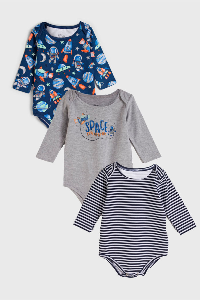 Kit 3pçs Elian Infantil Foguete Azul-Marinho