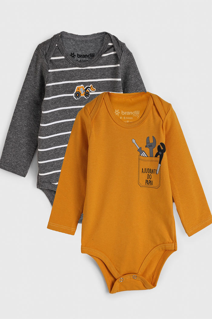 Kit 2pçs Brandili Infantil Ferramentas Amarelo/Cinza