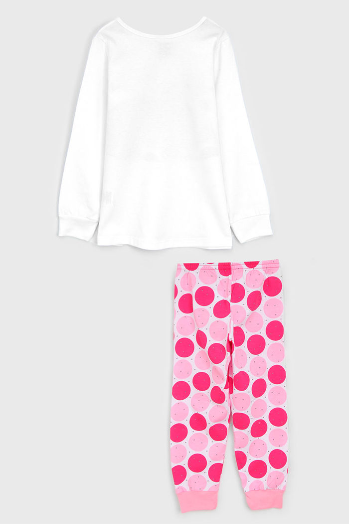 Pijama Kyly Longo Infantil Full Print Branco/Rosa