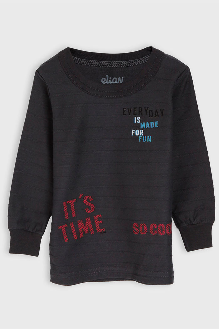 Camiseta Elian Infantil Lettering Grafite
