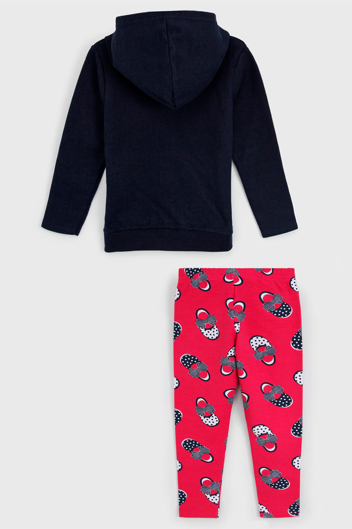 Conjunto 2pçs Kyly Longo Infantil Full Print Azul-Marinho/Rosa