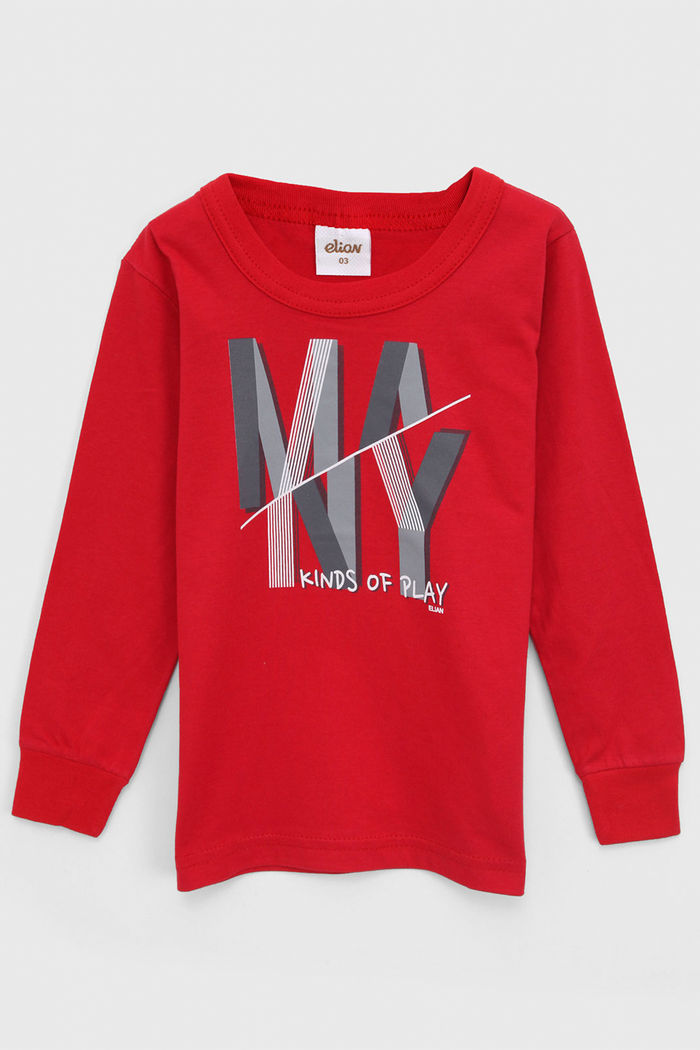 Camiseta Elian Infantil Lettering Vermelha