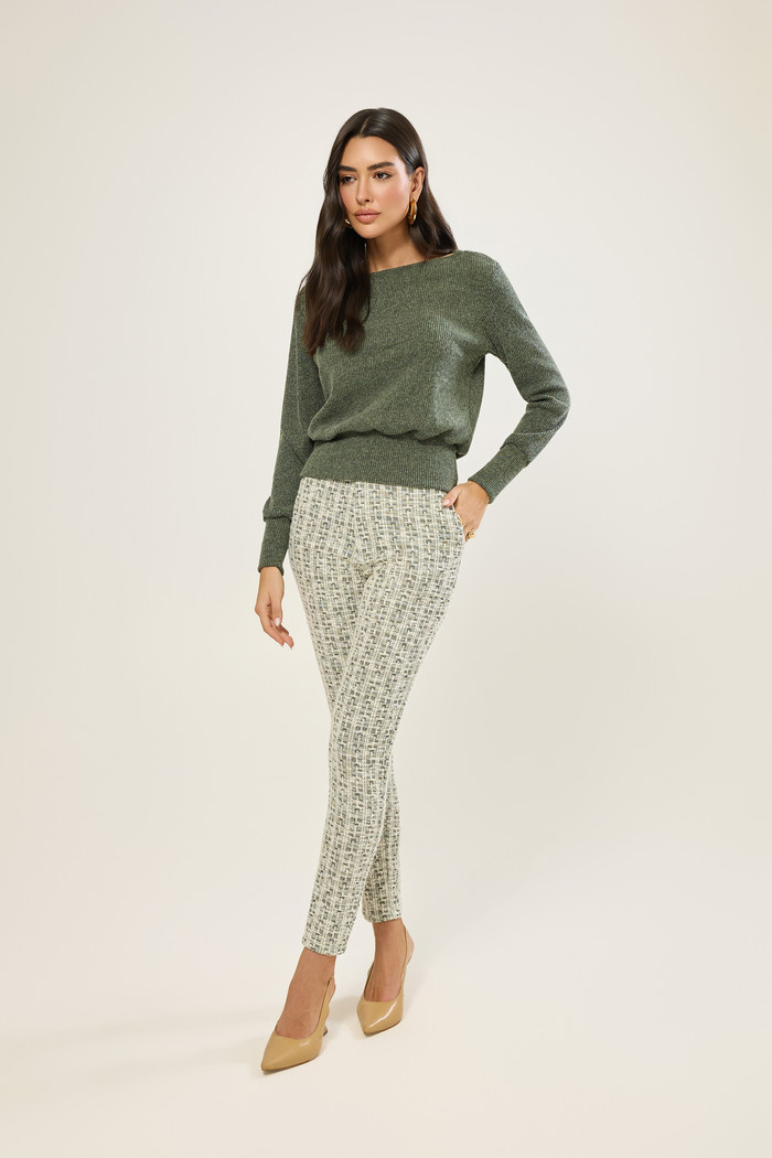 Calca Em Malha Tweed