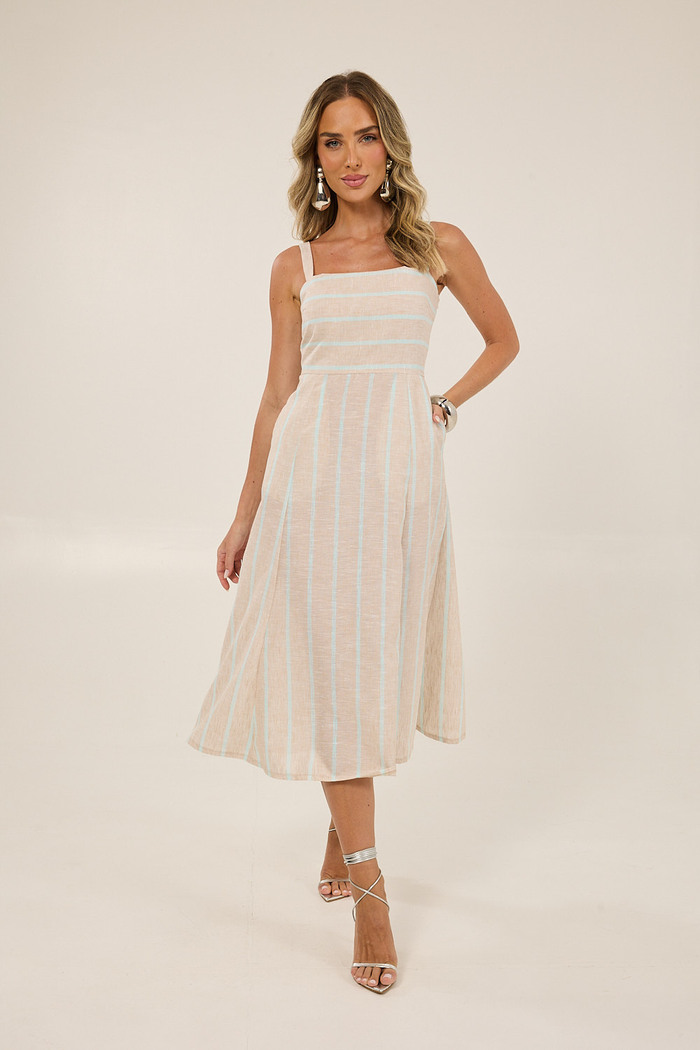 Vestido Midi Listrado