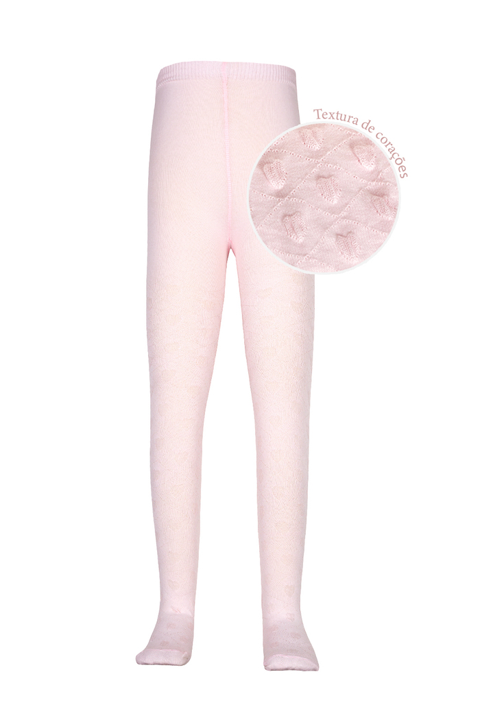 Meia calça corações rosa