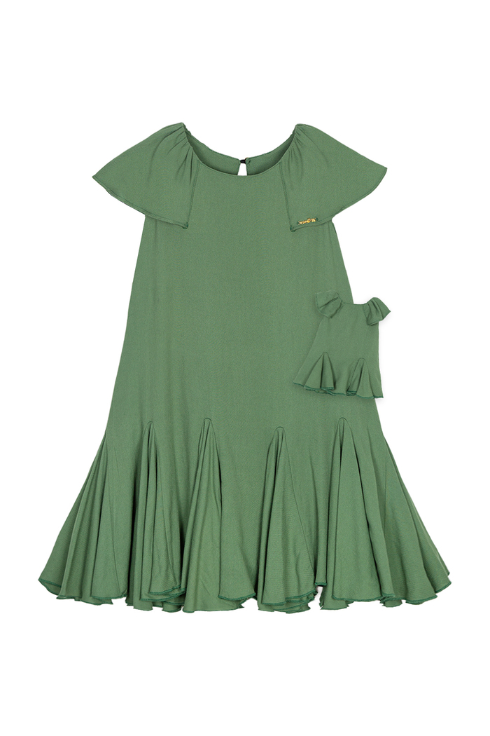 Vestido em viscose babados