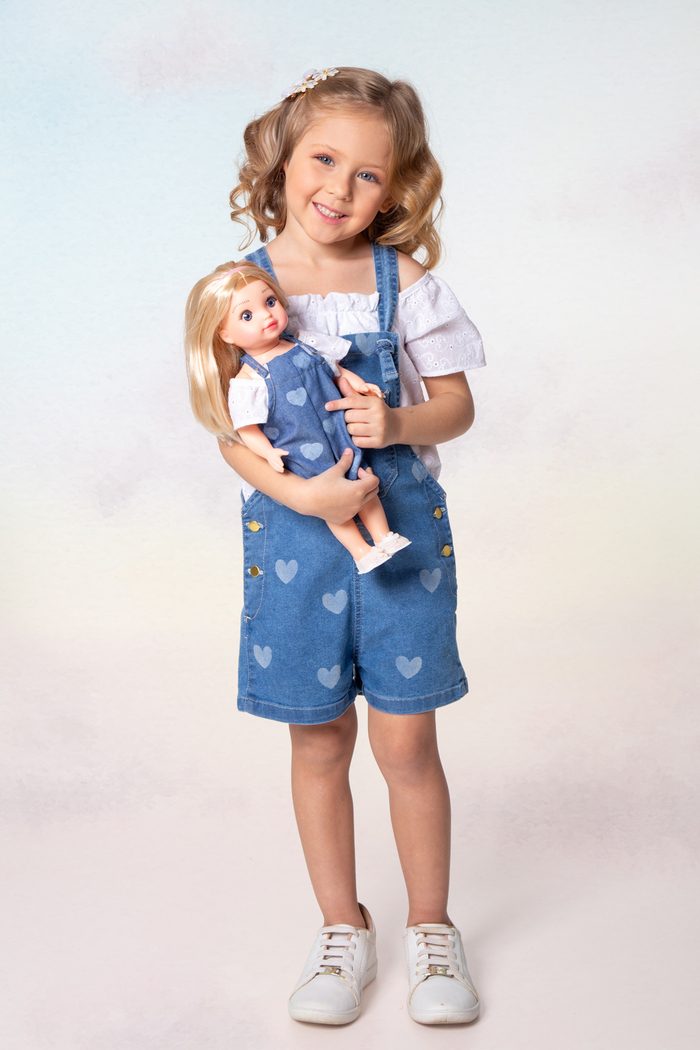 Conjunto jardineira Heart