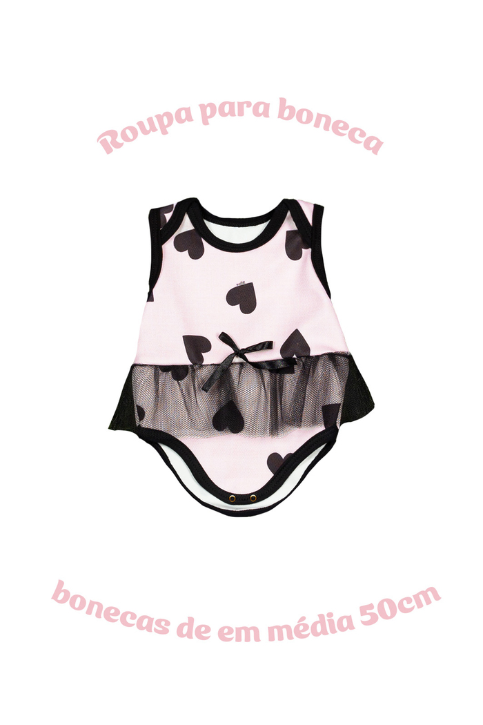 Body heart boneca rosa