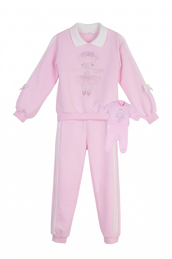 Conjunto moletom urso strass