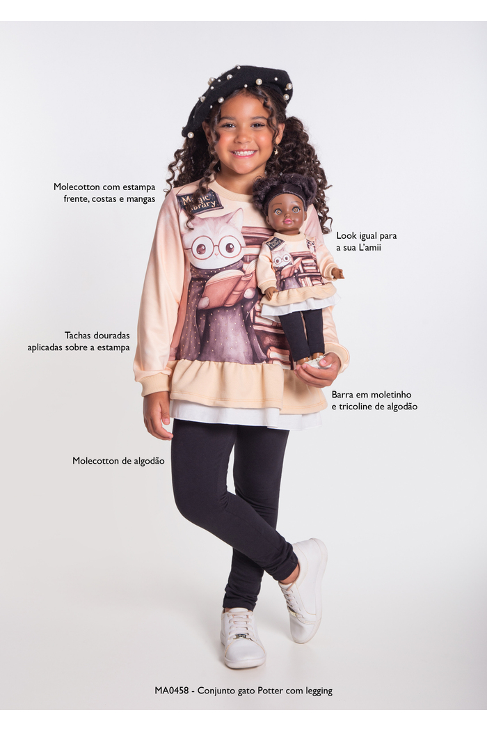 Conjunto gato Potter com legging