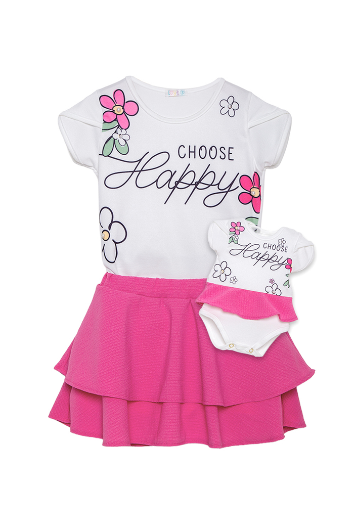 Conjunto Choose Happy com pérolas