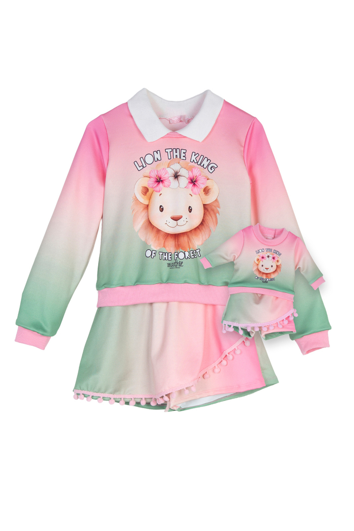 Conjunto Lion shorts saia