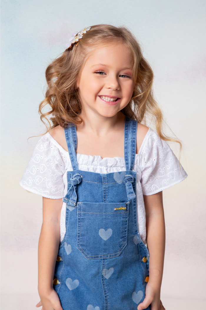 Conjunto jardineira Heart