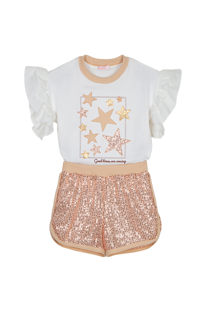 Conjunto estrelas com shorts paetê