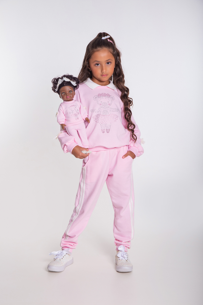 Conjunto moletom urso strass