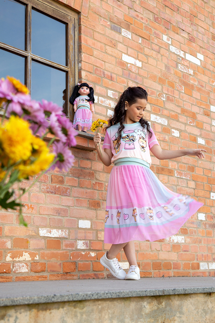 Conjunto sushi com saia midi