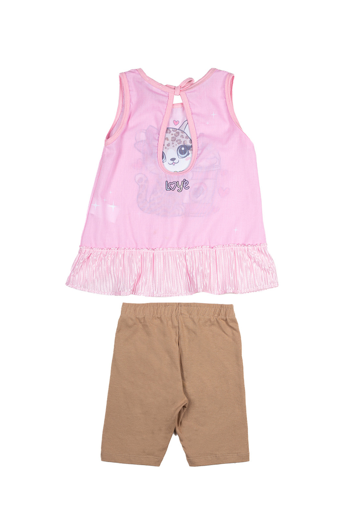 Conjunto leopardo com legging ciclista