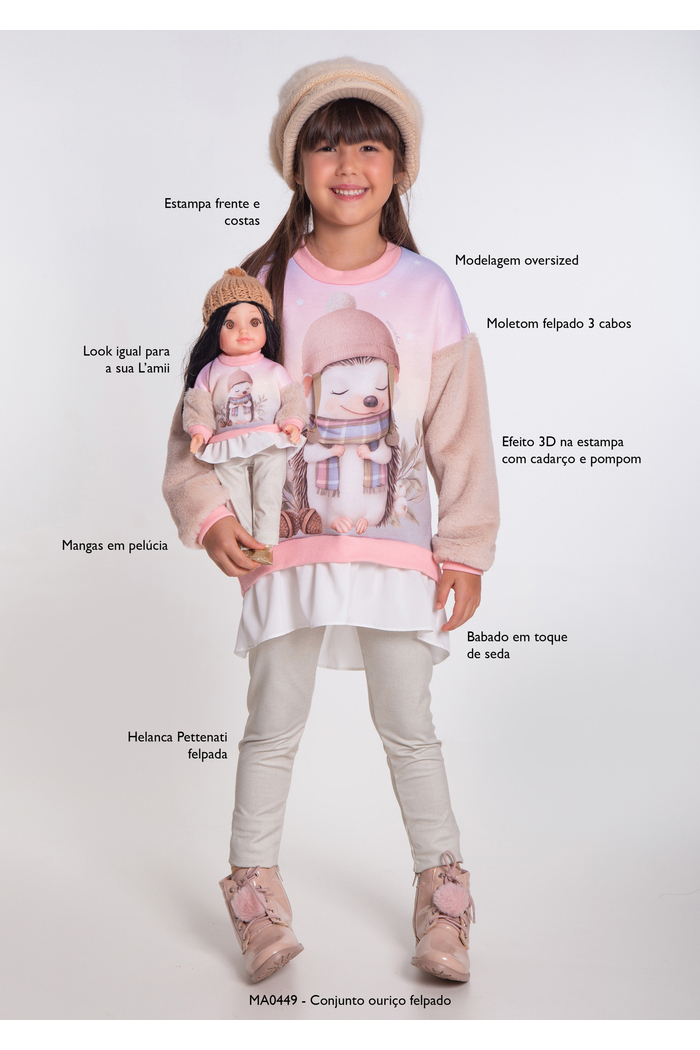 Conjunto ouriço felpado