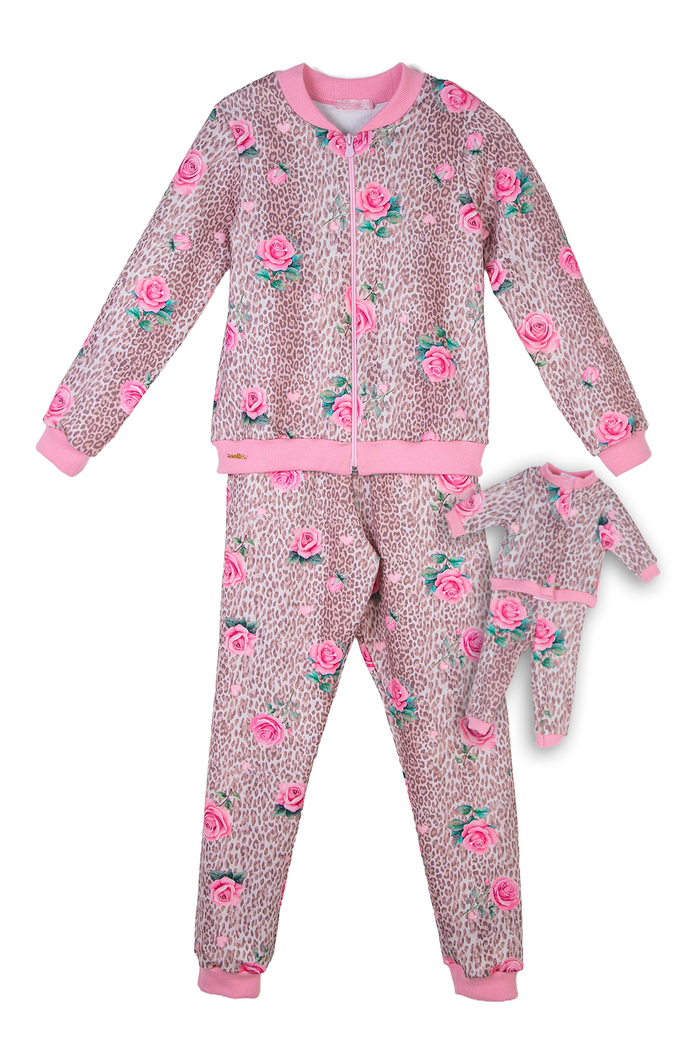 Conjunto animal print rosas