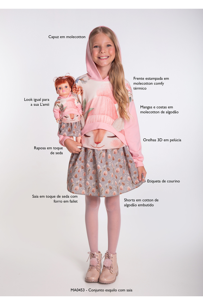 Conjunto esquilo com saia