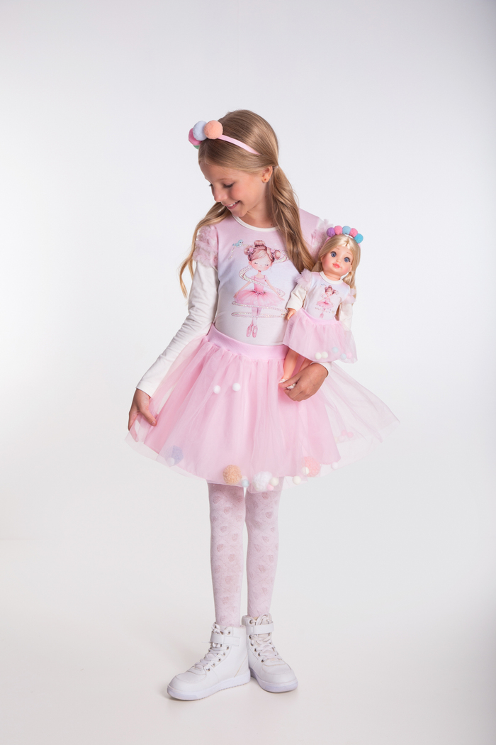 Conjunto ballet tutu com pompom