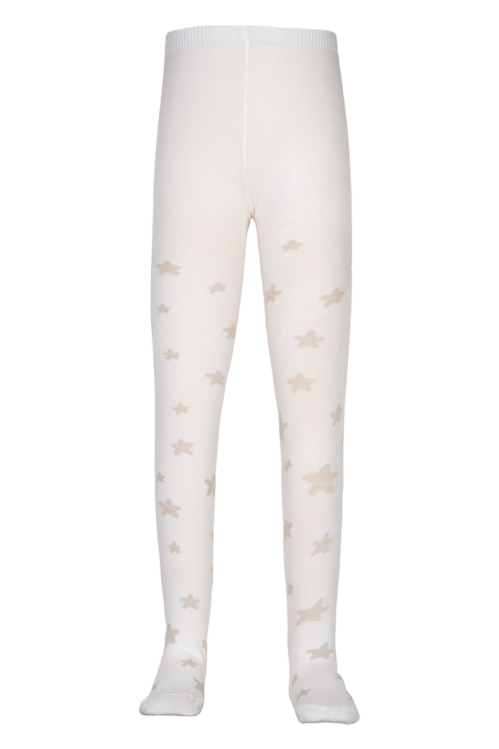 Meia calça estrelas creme